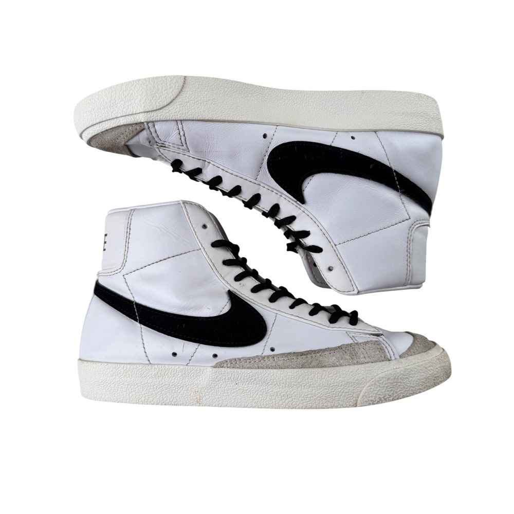 Nike Blazer Mid 77 Vintage White Black High Top Retro Streetwear Sneakers US 7W